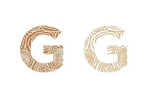 wood element design with combination letter design vector