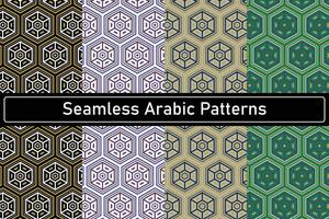 Set of seamless arabic patterns vector