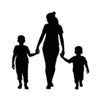 Mother and Baby Silhouette, Mother's Day vector illustration set, white background.