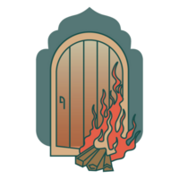 Door with fire png