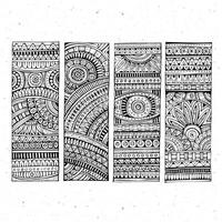 Abstract vector hand drawn ethnic banners