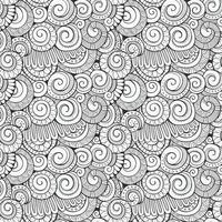 Vintage line art abstract spiral ornamental seamless pattern vector