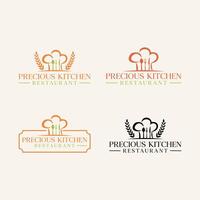 Precious Kitchen Restaurant logo design icon element vector ,suitable for business cafe restaurant casual