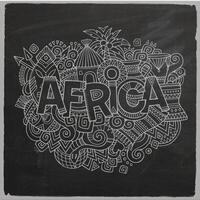 Africa Vector hand lettering and doodles elements