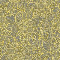 Abstract ornamental seamless pattern. Vector vintage yellow and grey background.