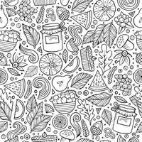 Cartoon cute hand drawn Autumn seamless pattern vector