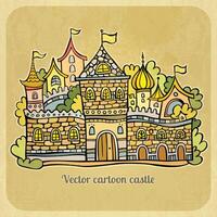 Cartoon fairy-tale castle. Vector illustration