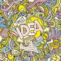 Idea hand lettering and doodles elements background vector