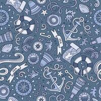 Cartoon nautical seamless pattern vector