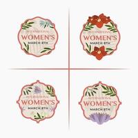 contento De las mujeres dias insignias logo diseño icono plano diseño pegatinas elemento vector