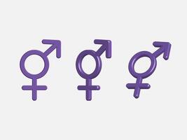 Vector realistic 3d Bigender gender sign