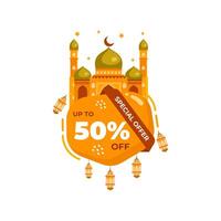 Flat Ramadan Big Sale design icon social media post  promotion template. With white background. vector