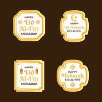 Flat element ramadan kareem badge collection element vector