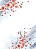 uma florescendo ramo a partir de Primavera árvore modelo. sakura, cereja, maçã ou Damasco brotos e flores flores primavera aguarela clipart para cartão postal. mão desenhado isolado ilustração png