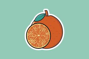 Orange Fruit vector icon illustration. Food nature icon design concept. Fresh fruit, Healthy food, Health protection, Natural fruits, Body freshness, Organic food.