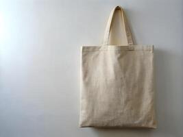 AI generated A Blank Tote Canvas Bag For Mockup photo