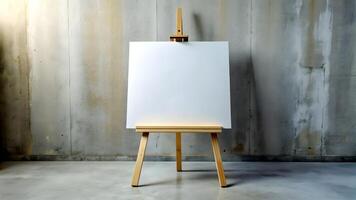 AI generated A Blank Canvas On An Easel Stand photo