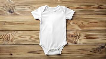 AI generated Blank White Baby Bodysuit Mockup photo