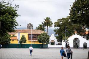 August 1, 2019. La Laguna Old Town Center in Tenerife, Canary Islands, Spain photo
