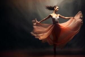 AI generated Graceful Ballet Dancer in Motion Captured with High-Speed Camera and Wide Aperture Lens photo