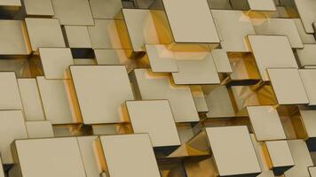 abstract 3d cube wall with gold and silver cubes video