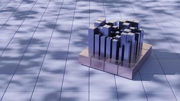 a 3d model of a city on a blue square video