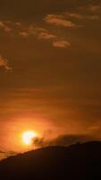 Timelapse of dramatic sunrise with orange sky in a sunny day. video