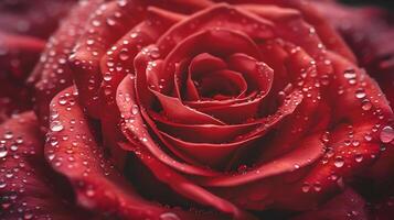 AI generated Vibrant Rose Captured in Soft Light with Dew Drops Framed by 50mm Lens photo