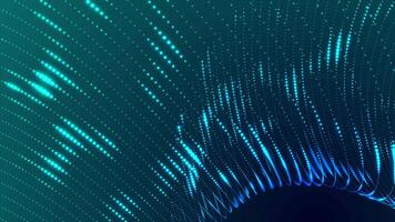 Hi-tech cyan color glowing digital particles background, cyber technology looped background video