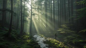 AI generated Embracing Change Solitude and Anticipation in the Enchanted Forest photo