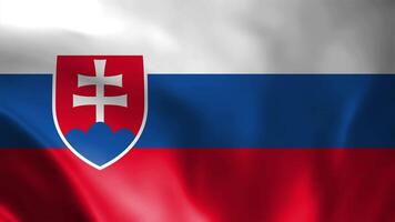 la slovaquie drapeau. nationale 3d la slovaquie drapeau agitant. drapeau de la slovaquie métrage vidéo agitant dans vent. le drapeau de la slovaquie 4k animation video