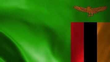 Zambia flag waving animation, perfect looping, 4K video background, official colors, looping National Zambia flag animation background 4k best choice and suit for your footage