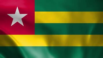 Togo flag waving animation, perfect looping, 4K video background, official colors, looping National Togo flag animation background 4k best choice and suit for your footage