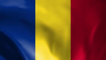 Romania waving flag seamless loop animation. The National flag of Romania is 3d waving. Romanian flag 4k High Resolution. video