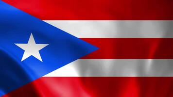 puerto rico bandera vídeo ondulación en viento. realista bandera antecedentes. cerca arriba vista, Perfecto bucle, 4k imágenes video