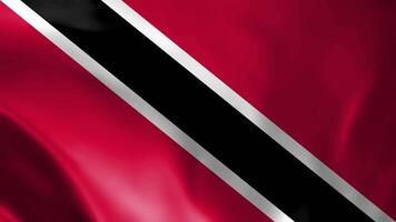 Trinidad and Tobago waving flag fabric texture of the flag and 3d animation background. video