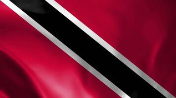 Trinidad and Tobago waving flag fabric texture of the flag and 3d animation background. video