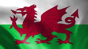 Wales Flagge winken im das Wind video