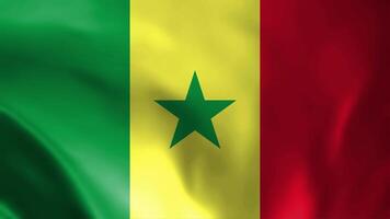 Senegal ondulación bandera, Senegal bandera, Senegal bandera ondulación animación, Senegal bandera 4k imágenes video