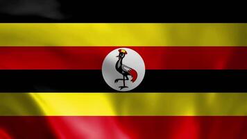 4k hacer Uganda bandera vídeo ondulación en viento Uganda bandera ola lazo ondulación en viento realista Uganda bandera antecedentes Uganda bandera bucle video