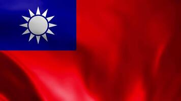 Taiwan nacional bandeira vídeo. 3d taiwanês bandeira acenando desatado ciclo vídeo animação video
