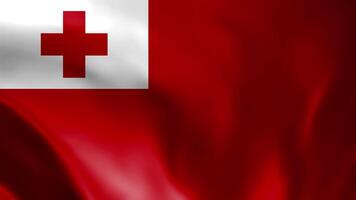 Tonga flag waving animation. Tonga waving flag in the wind. National flag of Tonga. Sign of Kingdom of Tonga seamless loop animated video