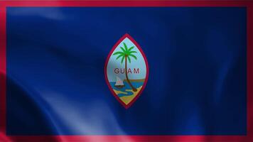 Guam flag is waving 3D animation. Guam flag waving in the wind. National flag of Guam. Flag seamless loop animation 4K video