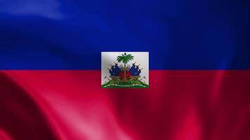 haiti flagga video vinka i vind. haiti flagga Vinka slinga vinka i vind. realistisk haiti flagga bakgrund. haiti flagga