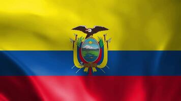 Ecuador Flag Waving in Wind. Seamless Loop Animation of the Ecuador Flag video