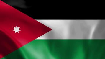 Jordan Flagge, Jordan Hintergrund, Jordan Flagge winken im das Wind. das National Flagge von Jordanien, offiziell Farben und Anteil korrekt Flagge nahtlos Schleife Animation. 4k Video, Nahaufnahme. video