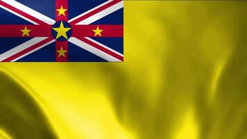 Niue flag waving animation, perfect looping, 4K video background, official colors, looping National Niue flag animation background 4k best choice and suit for your footage