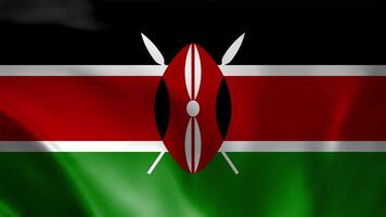 Kenya flag is waving 3D animation. 3d Kenya flag waving video. Sign of Kenya seamless loop animation. flag seamless loop animation, video