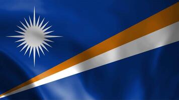 Marshall Islands Flag video waving in wind. Marshall Islands Flag Wave Loop waving in wind. Realistic Marshall Islands Flag background. Marshall Islands Flag Looping