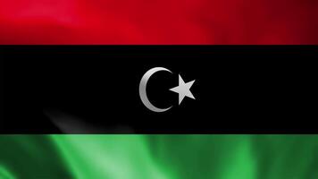 Líbia bandeira fundo realista acenando dentro a vento 4k vídeo, para independência dia ou hino video